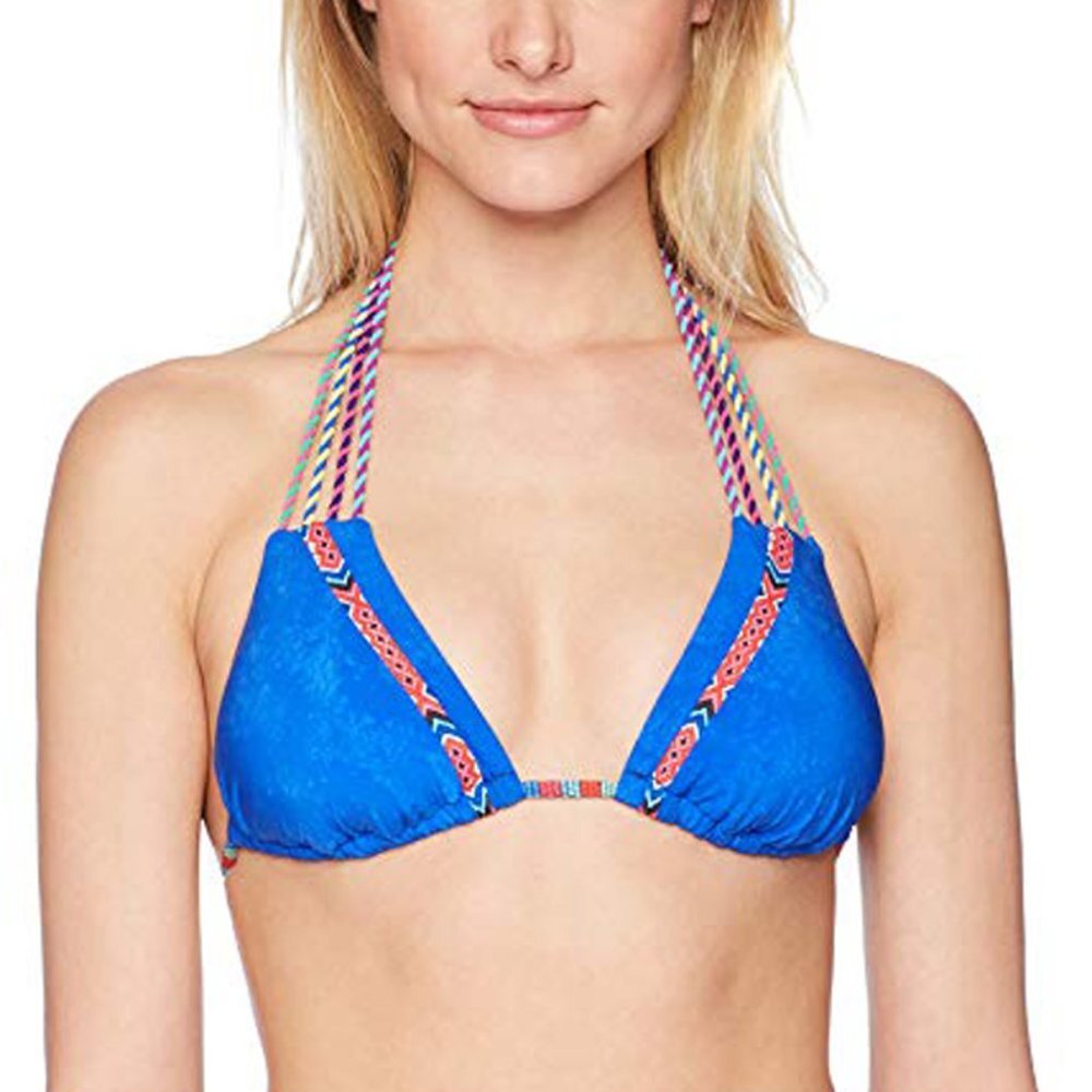 NWT Nanette Lepore Women's Standard Cha Vixen Triangle Bikini Top Large L